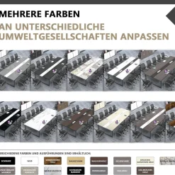 Konferenztisch mit Kabelmanagement, Großer Besprechungstisch Modern für Büro