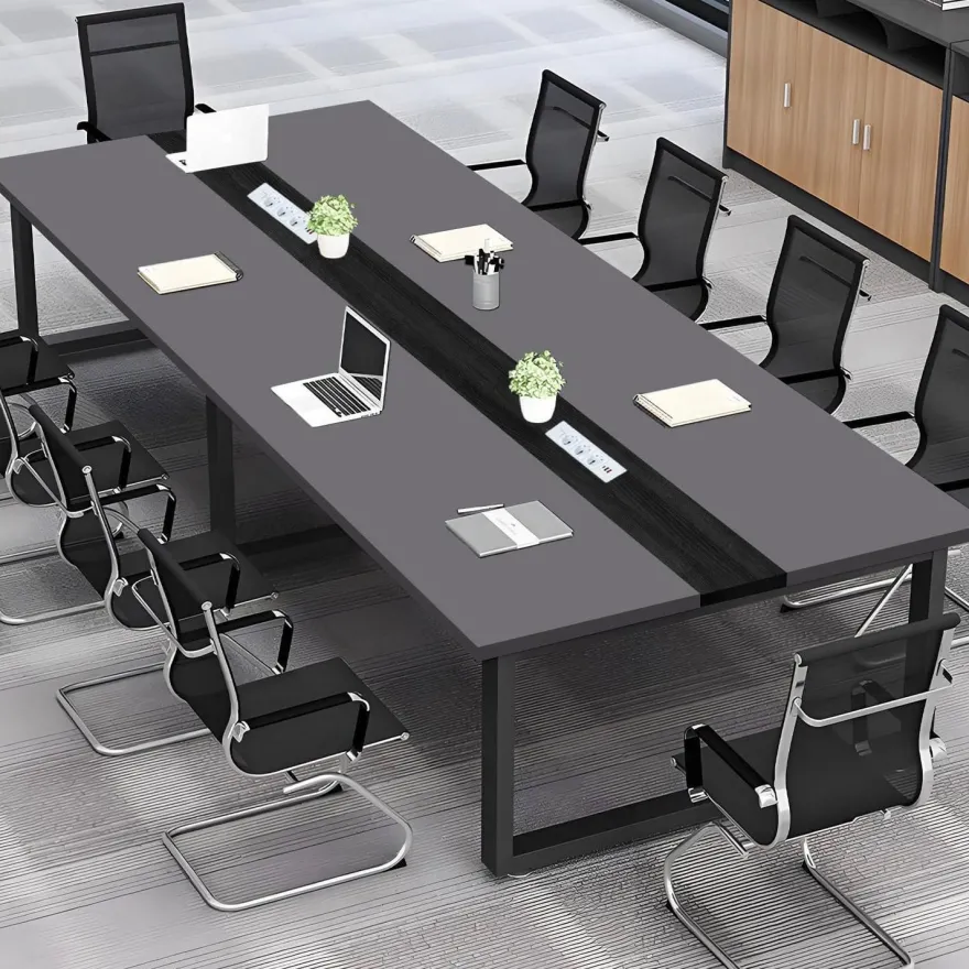 Konferenztisch M1 320x100cm mit Kabelmanagement, moderner Besprechungstisch für