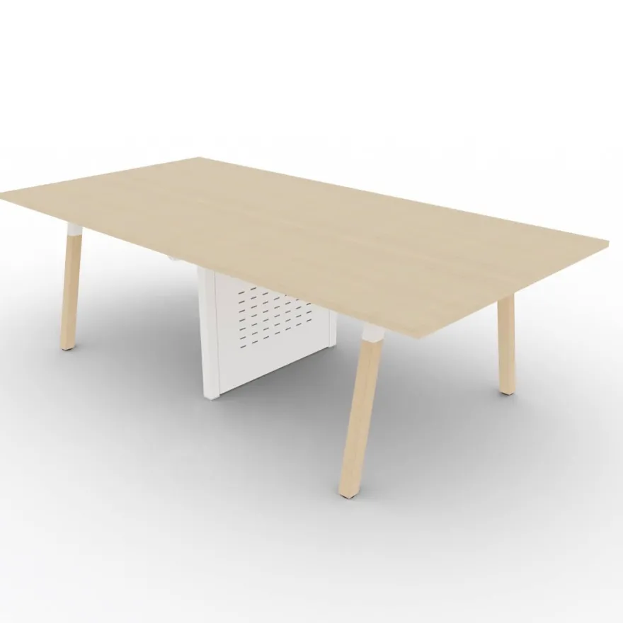 Konferenztisch POLARE mit Massivholzbeinen in Esche 248/328 x 124 x 74 cm