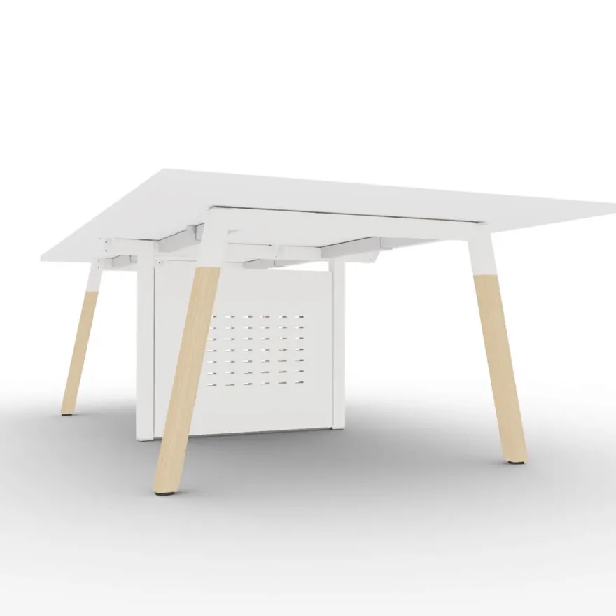 Konferenztisch POLARE mit Massivholzbeinen in Esche 248/328 x 124 x 74 cm