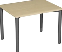 Konferenztisch Rundfuß feste Höhe, 1000x800x720, Ahorn/Anthrazit