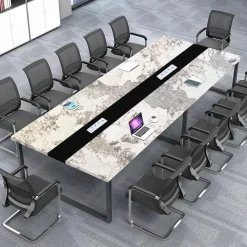 Konferenztisch 240x120cm mit Kabelmanagement, Moderner Besprechungstisch für