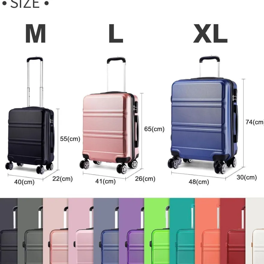 KONO Koffer Trolley M (55cm) Reisekoffer - Apfelgrün, Handgepäck geeignet