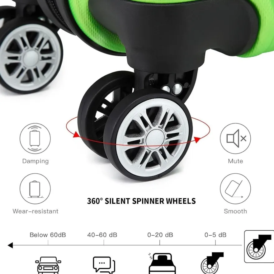 KONO Koffer Trolley M (55cm) Reisekoffer - Apfelgrün, Handgepäck geeignet