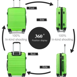KONO Koffer Trolley M (55cm) Reisekoffer - Apfelgrün, Handgepäck geeignet