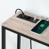 Konsolentisch mit Ladestation USB-Anschlüssen 200cm Grau Sofatisch