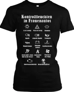 Kontrollleuchten Damen Girlie T-Shirt | Frauen Auto KFZ Fun Mechaniker
