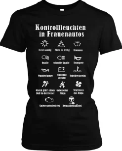 Kontrollleuchten Damen Girlie T-Shirt | Frauen Auto KFZ Fun Mechaniker