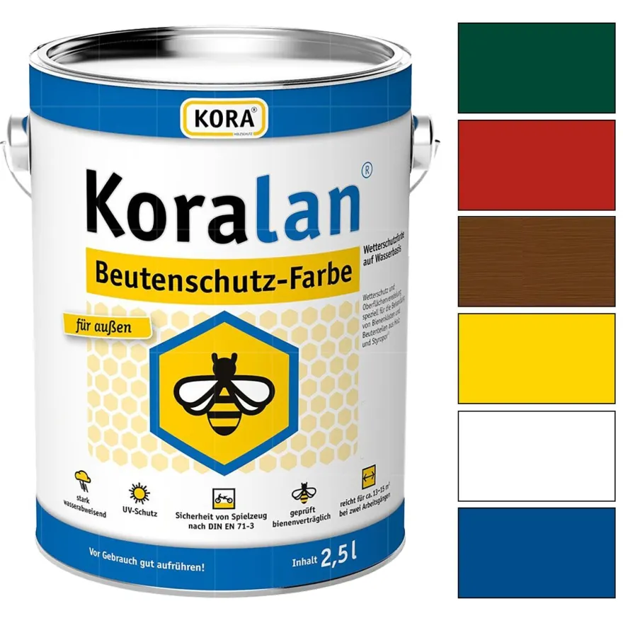 KORA Koralan Beutenschutz-Farbe 2.5 LTR Wetterschutzfarbe für Bienenkästen