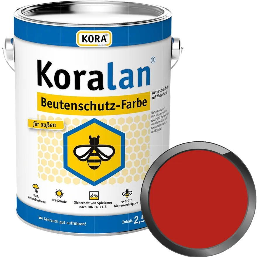 KORA Koralan Beutenschutz-Farbe 2.5 LTR Wetterschutzfarbe für Bienenkästen