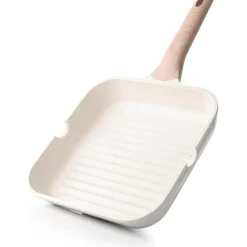 Kordisen Antihaft Grillpfanne 24 cm Quadratisch für Induktion mit Ausgießern