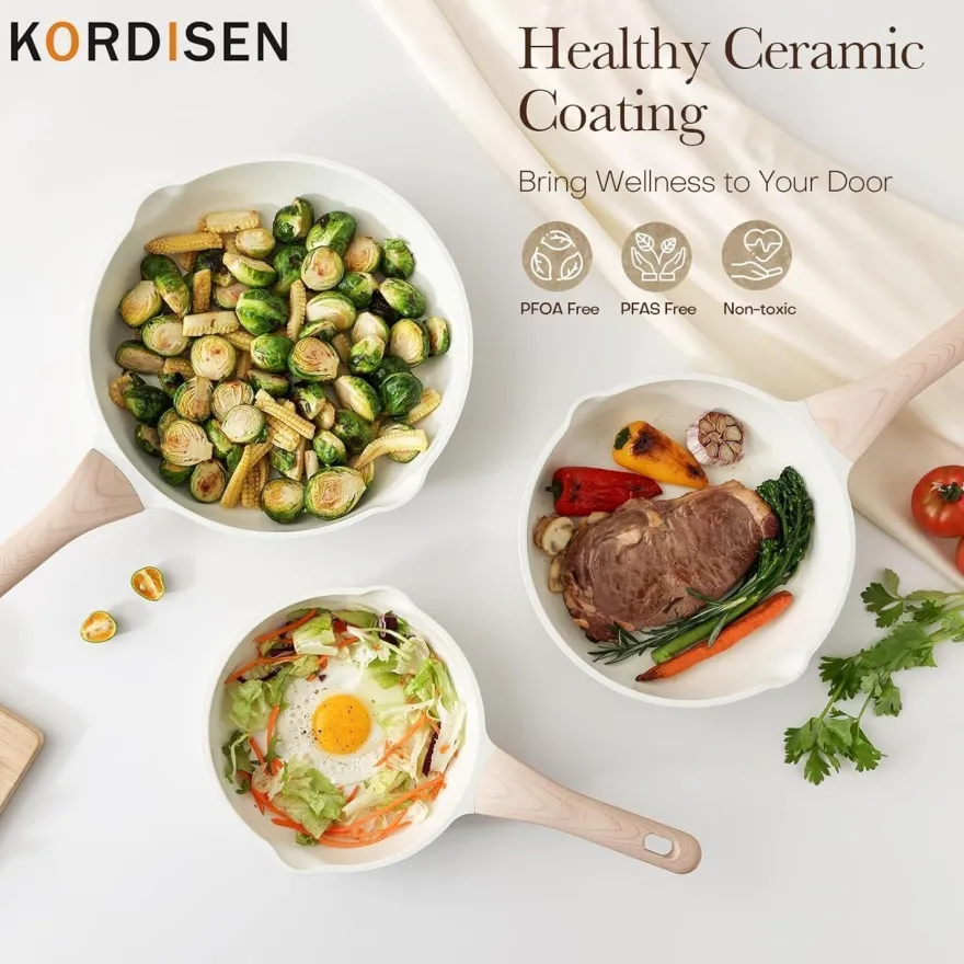 Kordisen Keramik Bratpfanne 28 cm, Induktion, Antihaft, Gesund und Ungiftig