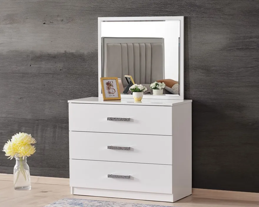 Kosmetiktisch Kommode Spiegel Make-up-Tisch Weiß Design Schminkkommode