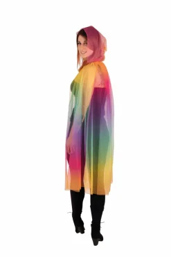 Kostüm Rainbow Kapuzenumhang Regenbogen Cape Umhang mit Kapuze Karneval