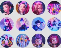 KPop Demon Hunters Essbar 12 Muffin Zuckermasse Tortenbild Tortenaufleger