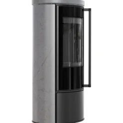 KRATKI ERIK Ø150 5,5 kW Keramikofen GRAY SATIN Deckel Schwarz Termotec