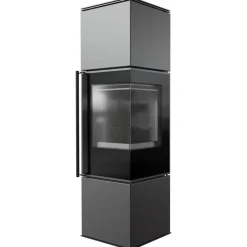 KRATKI REN M/P Kaminofen 7kW Ø150 Schwarz Montageset Selbstschließend