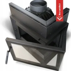 KRATKI SIMPLE Kamineinsatz links 8 kW Ø 150 – Gusseisen, Eckkamin, BImSchV II