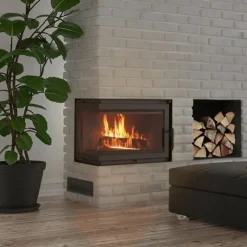 KRATKI SIMPLE Kamineinsatz links 8 kW Ø 150 – Gusseisen, Eckkamin, BImSchV II