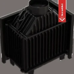 KRATKI SIMPLE Kamineinsatz links 8 kW Ø 150 – Gusseisen, Eckkamin, BImSchV II