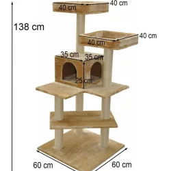 Kratzbaum Findus beige 138 x 60 x 60 cm