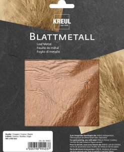 KREUL 99403 - Blattmetall Kupfer, 14 x 14 cm, 6 Blatt, für hochglänzende, metallische