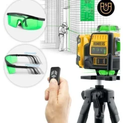 Kreuzlinienlaser im Koffer + Humberg HM-171 Stativ