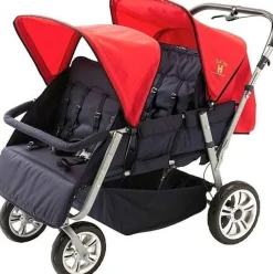 Krippenwagen Helena 4Er Rote Sonnendächer Tagesmutter Kindergarten Kinderwagen