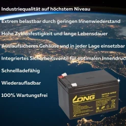 Kung Long WP14-12SE Akku-Satz 24V 14Ah für Robomow 24V Rasenroboter – 2x 12V AGM