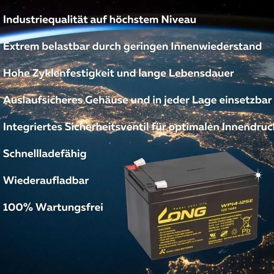 Kung Long WP14-12SE Akku-Satz 48V 14Ah für SP0051 – 4x 12V AGM