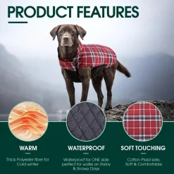 Kuoser Hundemantel Winter Hundejacke Kleine Hunde Fleece Wasserdicht WarmRot
