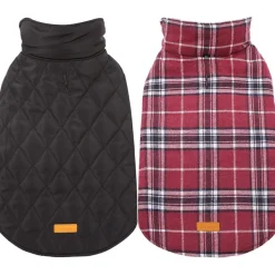 Kuoser Hundemantel Winter Hundejacke Kleine Hunde Fleece Wasserdicht WarmRot