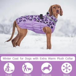 Kuoser Wintermantel für große Hunde - Winddichte, wasserdichte Hundejacke mit