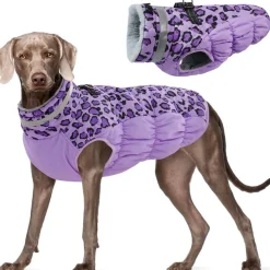 Kuoser Wintermantel für große Hunde - Winddichte, wasserdichte Hundejacke mit