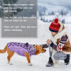 Kuoser Wintermantel für große Hunde - Winddichte, wasserdichte Hundejacke mit
