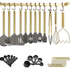 Kyraton 38-teiliges Küchenutensilien Set aus Silikon mit Halter, Antihaft