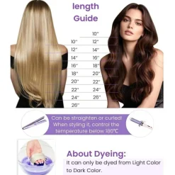 LaaVoo Echthaar Tressen Extensions Blond Highlighted Glatt Weft Extensions