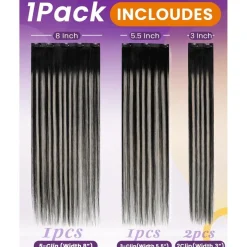 LaaVoo Invisible Clip-in Extensions Echthaar Balayage Schwarz Glatt 40cm 80g