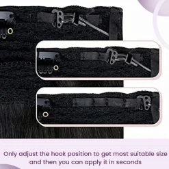 LaaVoo Invisible Secret Wire Extensions Echthaar Schwarz #1 Fish Line Hair