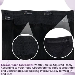 LaaVoo Invisible Secret Wire Extensions Echthaar Schwarz #1 Fish Line Hair