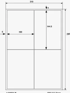 LabelOcean LO-0004-B-70-100, 400 Etiketten, 100x144,5 mm, 100 Blatt DIN A4, 70g/ qm