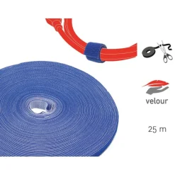 Label-The-Cable Roll, LTC PRO 1250, doppelseitige Klettbandrolle, 25m, blau, bla