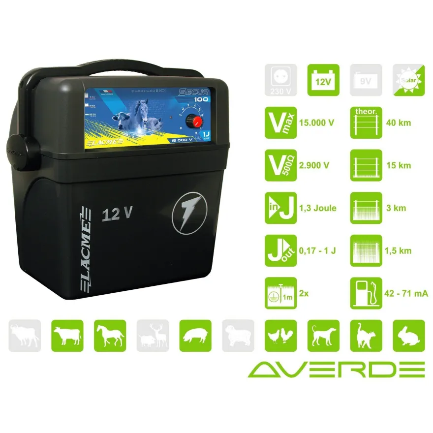 LACME Weidezaunger?t 12 V SECUR 100, 1 Joule
