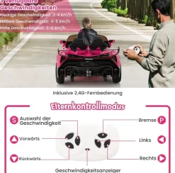Lamborghini Elektroauto für Kinder, Kinderfahrzeug mit 2,4-G Fernbedienung& Hupe