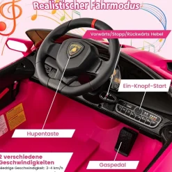 Lamborghini Elektroauto für Kinder, Kinderfahrzeug mit 2,4-G Fernbedienung& Hupe