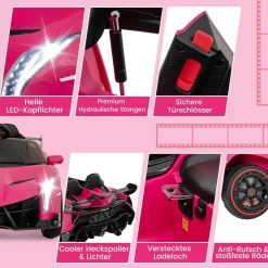 Lamborghini Elektroauto für Kinder, Kinderfahrzeug mit 2,4-G Fernbedienung& Hupe