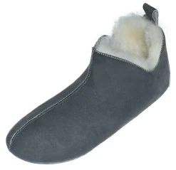 Lammfell Leder Mokassin Hausschuhe Pantoffeln Hüttenschuhe Slipper Gr.36-47 Grau