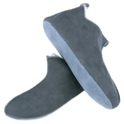 Lammfell Leder Mokassin Hausschuhe Pantoffeln Hüttenschuhe Slipper Gr.36-47 Grau