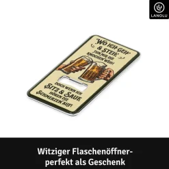 LANOLU Magnet Flaschenöffner Wo ich geh uns steh Knochen weh