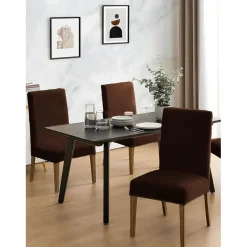 Lansheng 2er Set Stuhlhussen aus Samt, universell, abnehmbar, waschbar, für